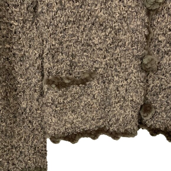 Bespoke Italian Gray Cardigan Sweater Boiled Wool Shirley Carraciolo Size Small - Picture 4 of 9